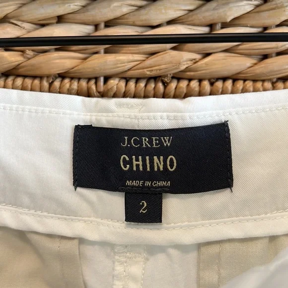 J. Crew Mid-Rise White Stretch Cotton Chino Pocket Shorts, 2 - Picture 6 of 7